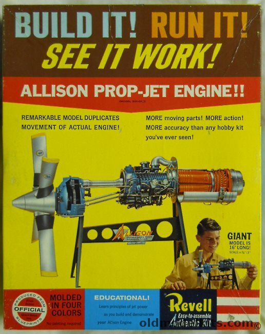 Revell 1/11 Allison 501-D13 Prop-Jet (Turbo prop) Engine - With Master Modelers Stamp, H1551-498 plastic model kit